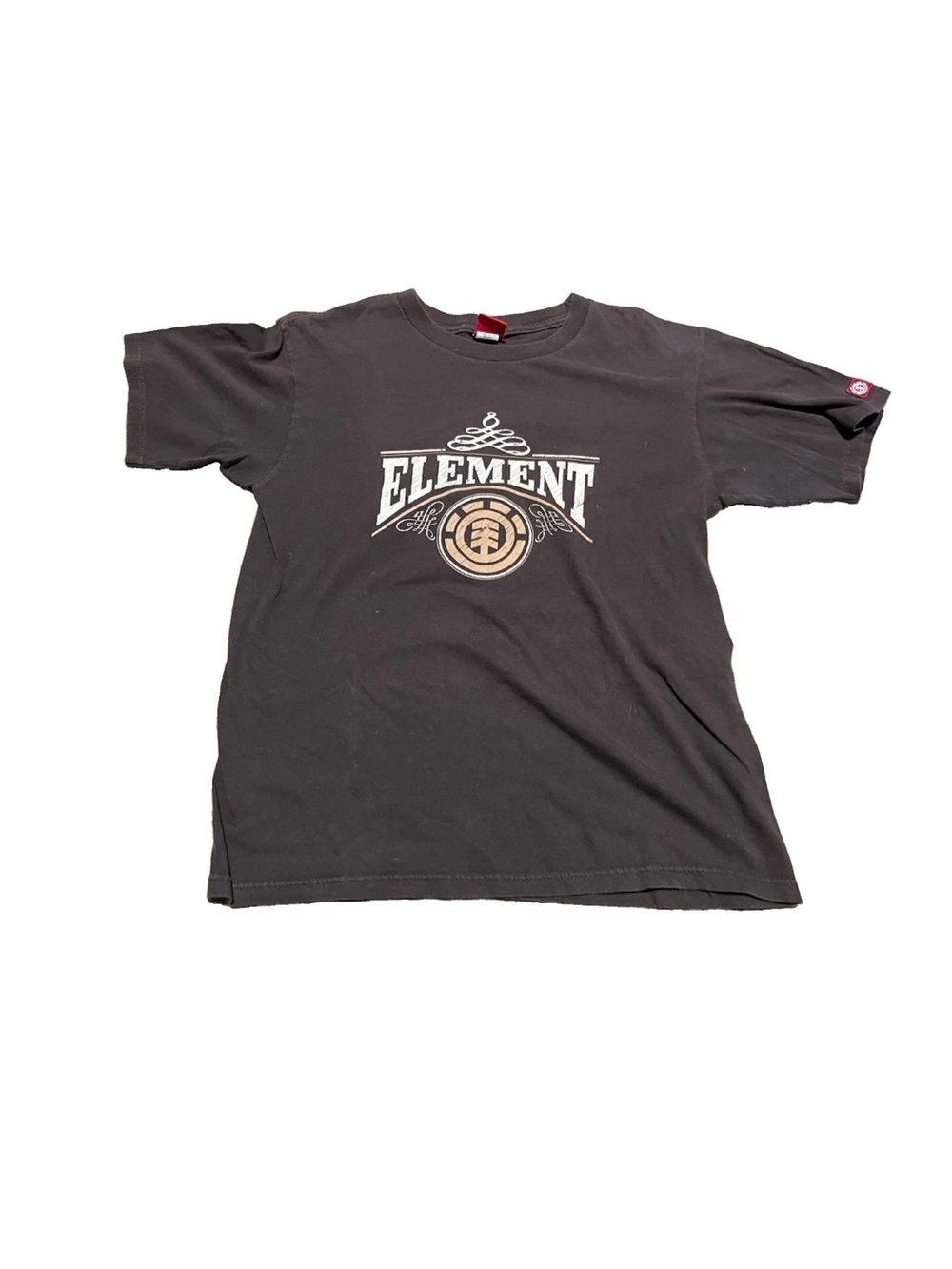 Element Skate Board T Shirt Brown Box Logo Streetwear Y2K 2000s Vintage Bam
